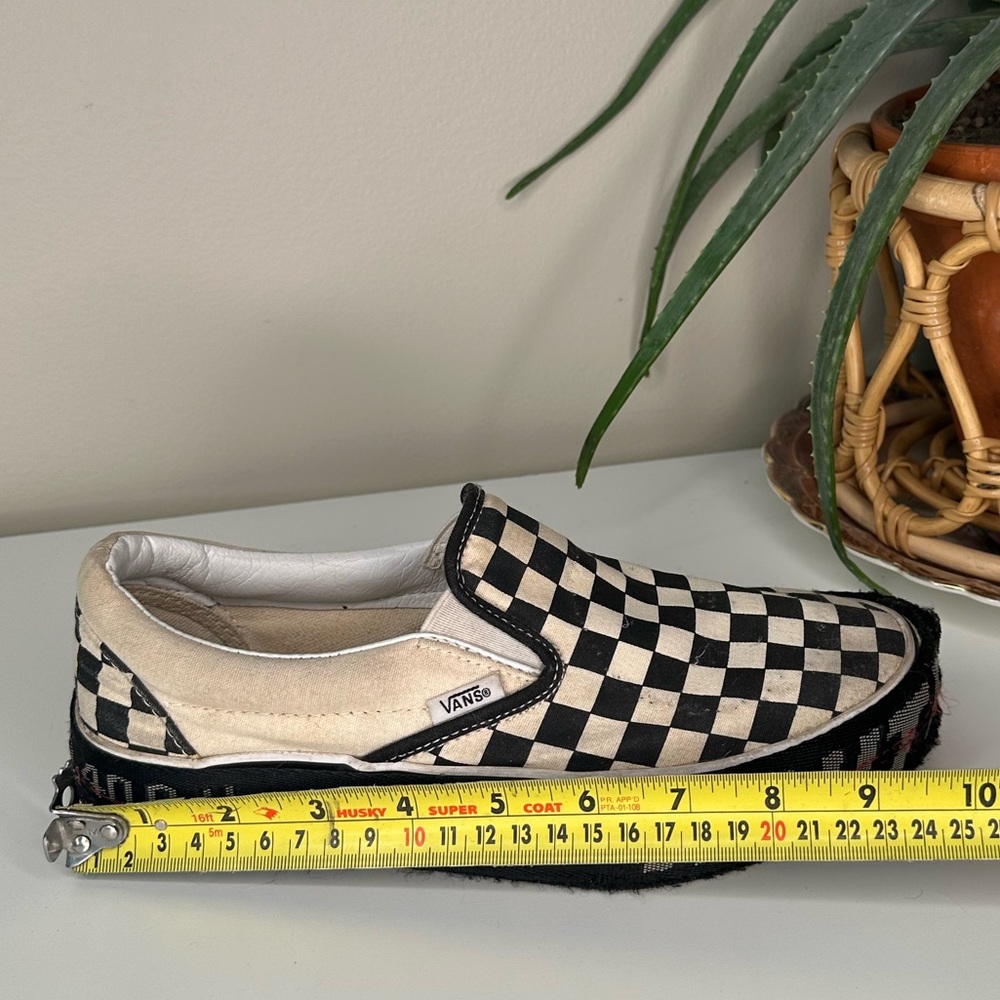 Custom Vans Checkerboard Slip-Ons w/ Off-White Style Platform Belt Wrap M6.5 W8 - Picture 12 of 13